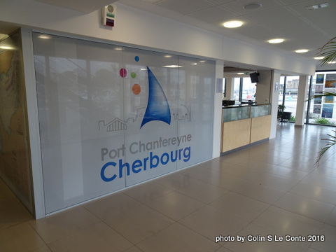 Inside the marina office