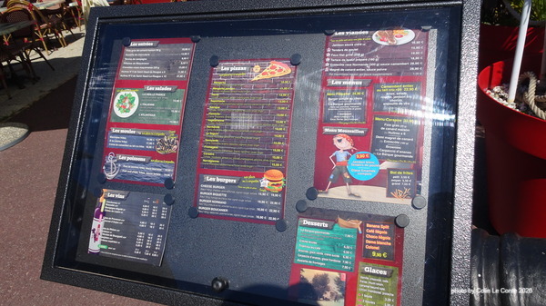 Le Carteret menu
