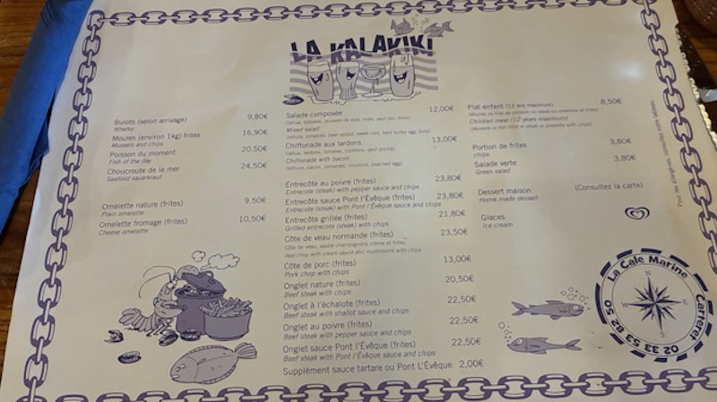 La Kalakiki – LA CALE MARINE menu