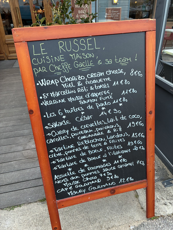 Le Russell – Cave a Manger menu